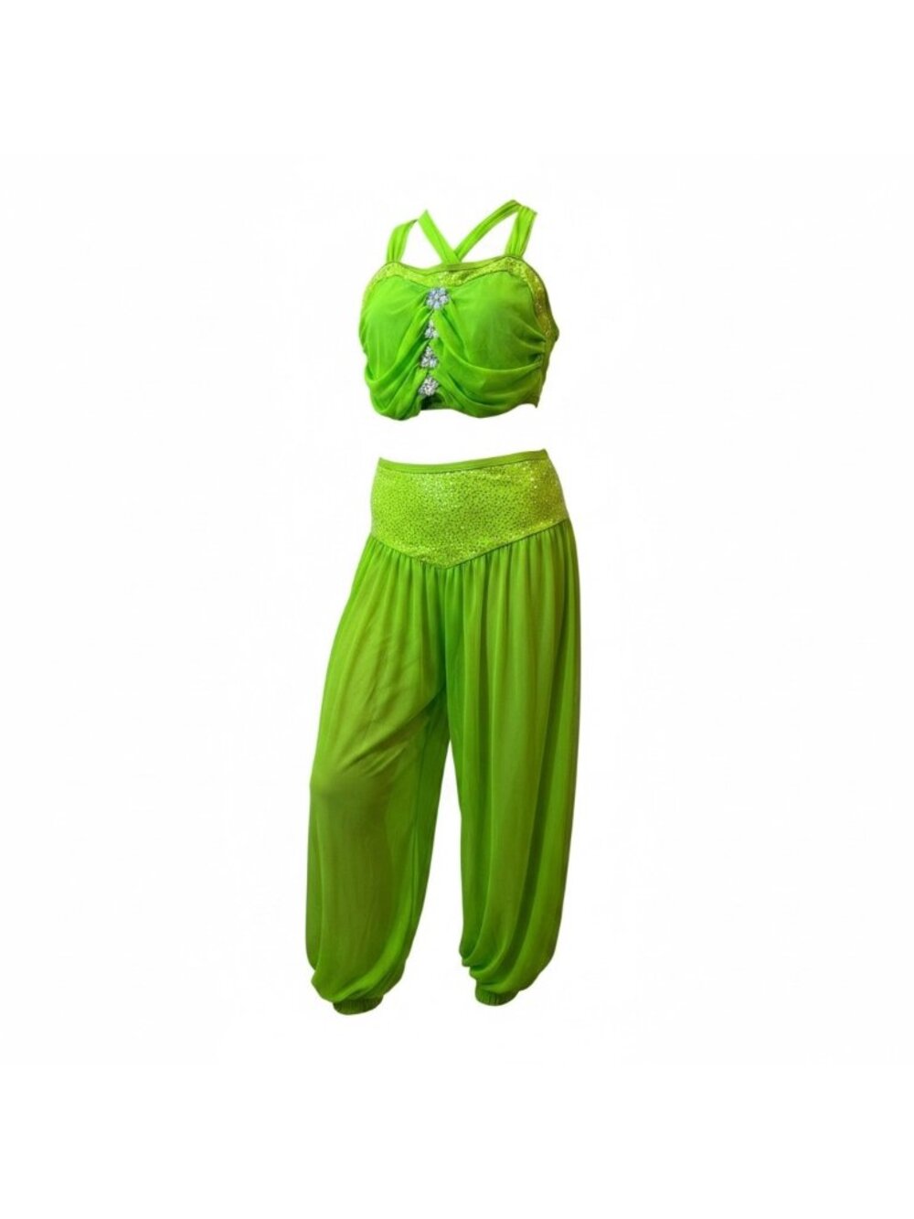 Weissman Genie Dance Costume 2-Piece Set – Adult XXL – Lime Green